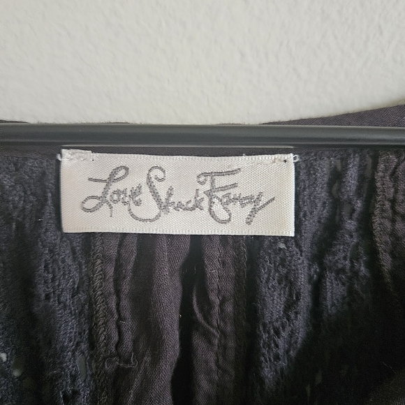 Loveshackfancy Black Lace Peasant Boho Blouse Size 1 - Picture 10 of 12